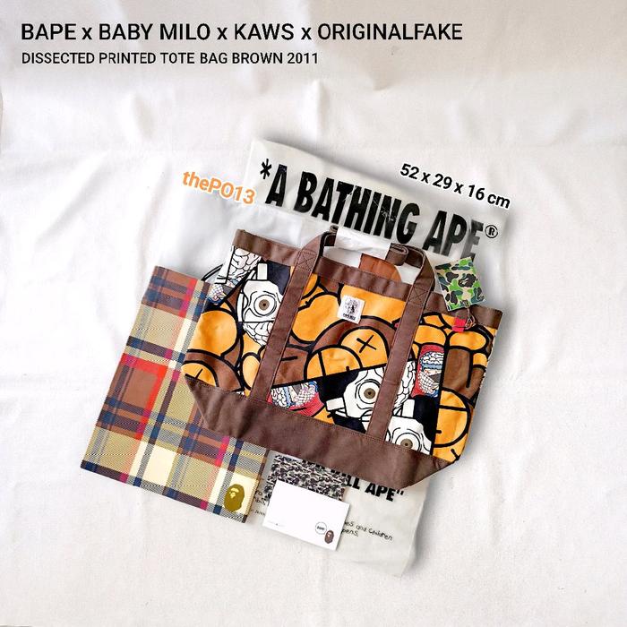BAPE X BABY MILO X KAWS DISSECTED TOTE BAG 2011 AUTHENTIC 100% BNWT