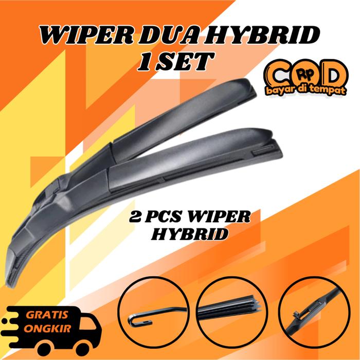 Satu Set Wiper Hybrid Sepasang Wiper Hybrid Tanpa Dus