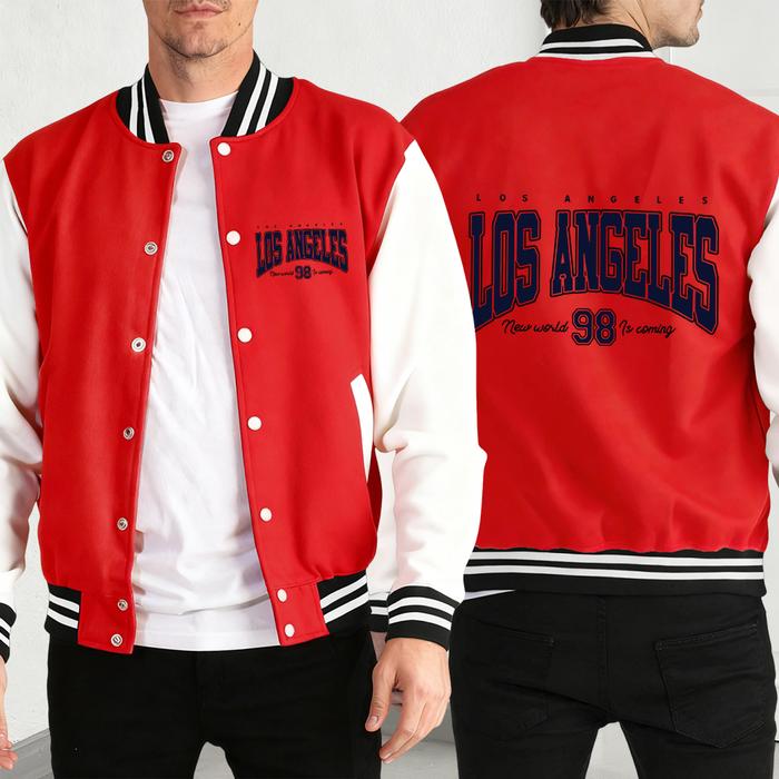 Famous City In The United States Men Baseball Jackets Fleece Warm Coat Autumn Casual Clothing Male A