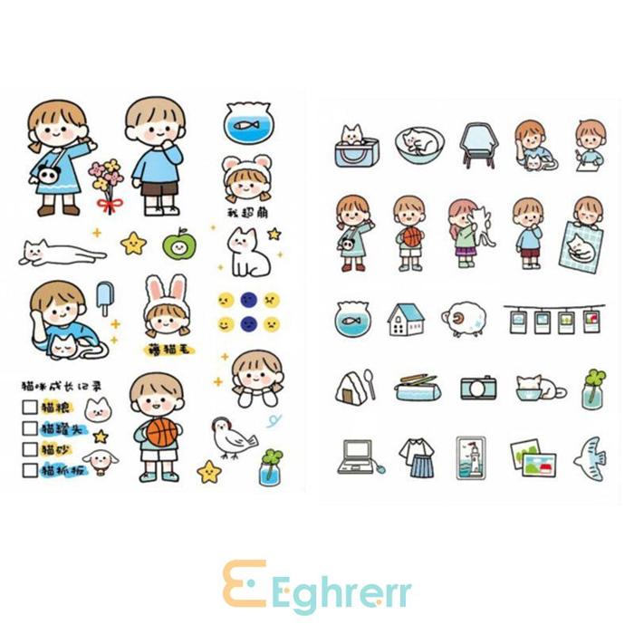 ✨EG-1 Lembar Stiker Motif Lucu/Sticker Momo Anti Air Kartun Pita Akun Tangan Ponsel Dekorasi Kecil S