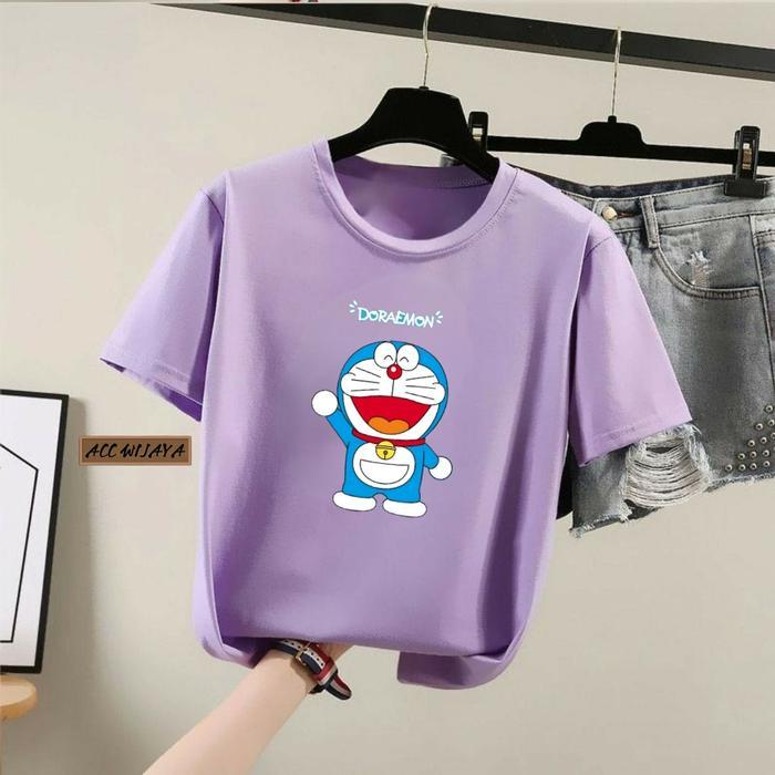 Kaos Premium Wanita Ks268 Size S M L Xl 2Xl 3Xl 4Xl - Doraemon