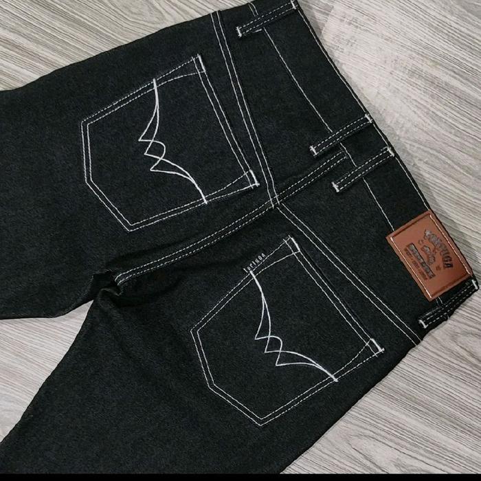Celana panjang Denim black indigo 14oz selvedg red line