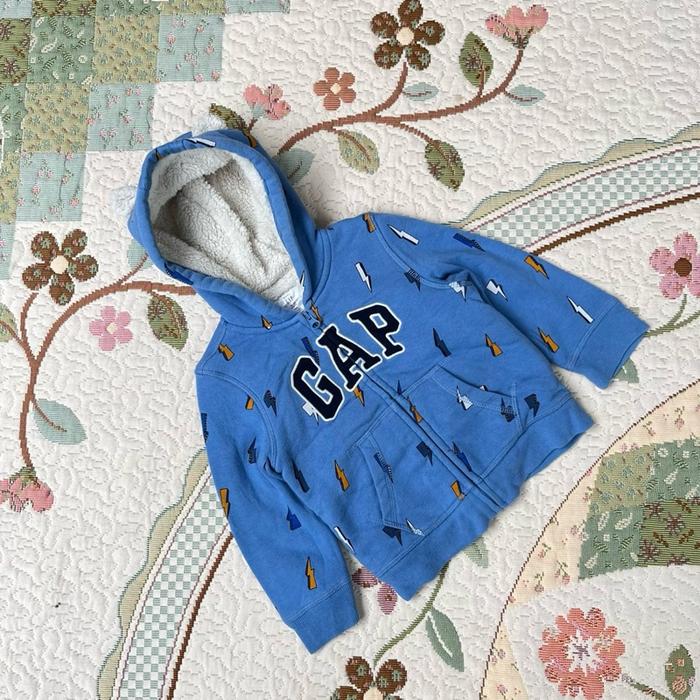 Hoodie sherpha ansk biru baby gap keren