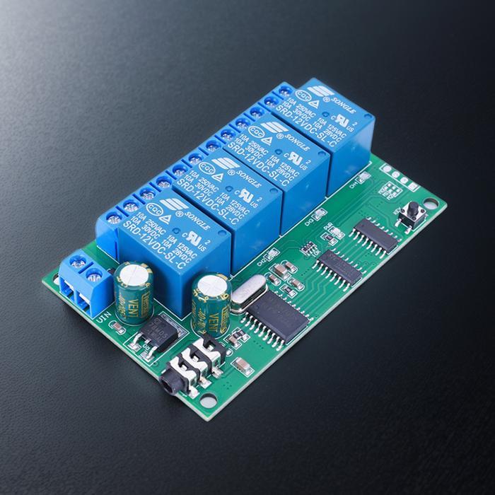Ad22B04 4Ch Dtmf Signal Tone Voice Decoder Relay Switch Module Dc 12V Non-Locking/Self-Locking/Inter