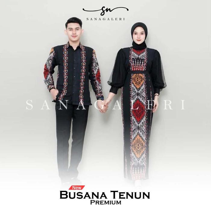 Set couple najwa tenun troso, dress kondangan ethnic, couple baju kondangan, couple prewed, kemeja p