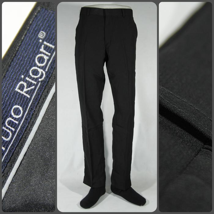 Celana Formal Pria Bruno Rigari Slim Fit Hitam Salur | Celana Bahan