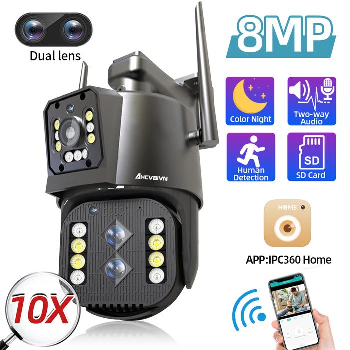 AHCVBIVN 10X zoom PTZ camera WiFi 8MP Color Night Vision Infrared