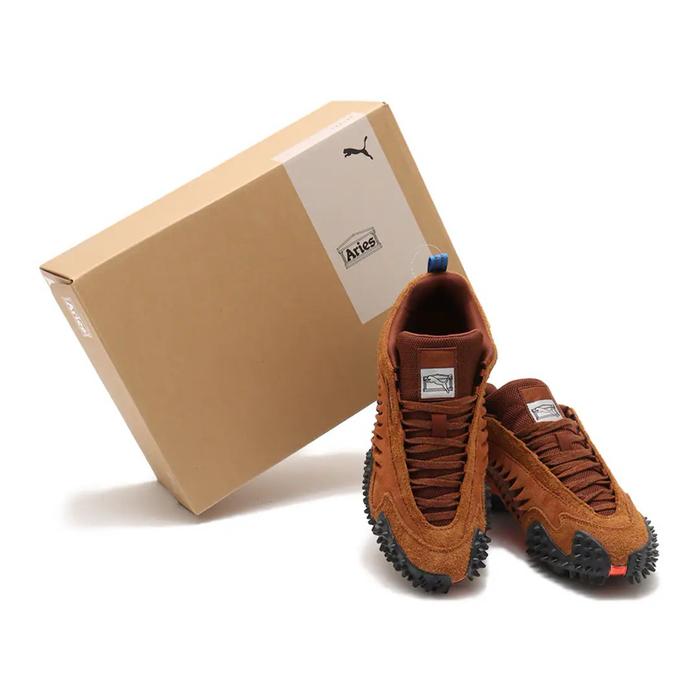 Sepatu Kasual Puma Mostro Craft x Aries "Mahogany/Teak" Suede BNIB Original Casual Shoes