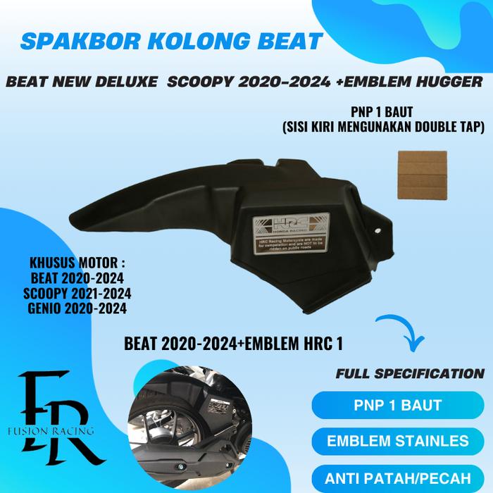 SPAKBOR KOLONG BEAT SCOOPY GENIO 2020-2025 PLUS EMBLEM STAINLESS PNP