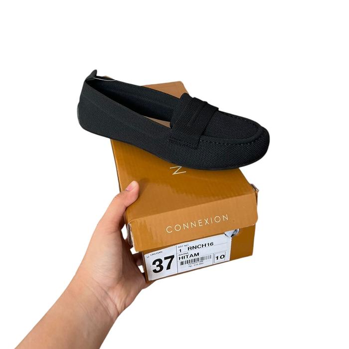 Sepatu Flat Connexion original Shoes Kerja Hitam Wanita