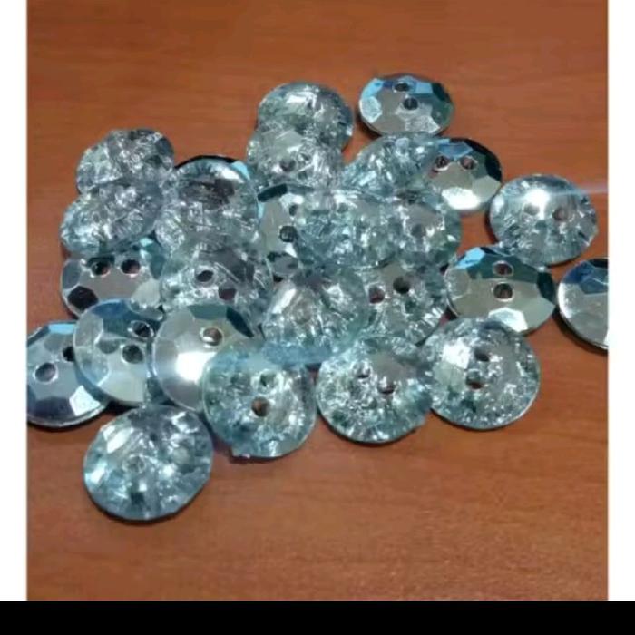 COD ISI 400 PCS Kancing Baju Kristal Bening Diameter 13 /15/18 MM - DIY Kerajinan Tangan Kain
