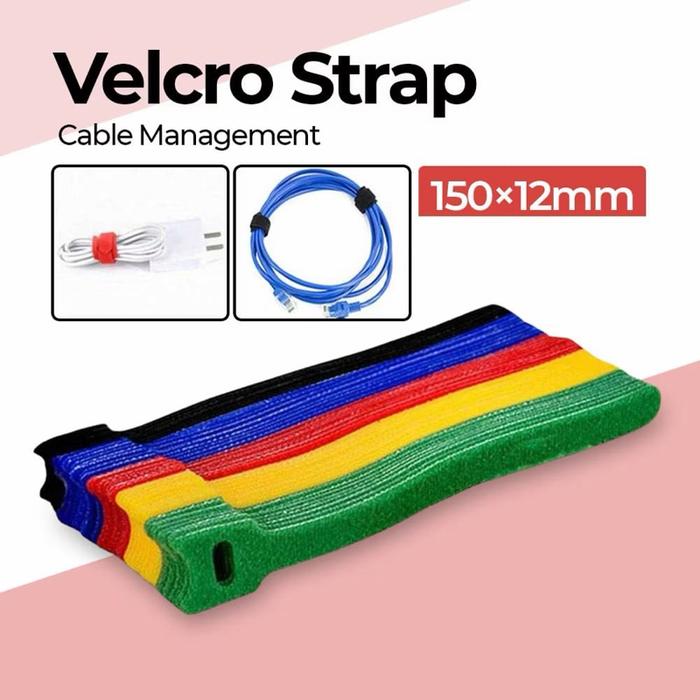 [5pc] Velcro Strap Cable Pengikat Kabel Penggulung Kabel Earphone Charger Hp Gadget Laptop Merapikan