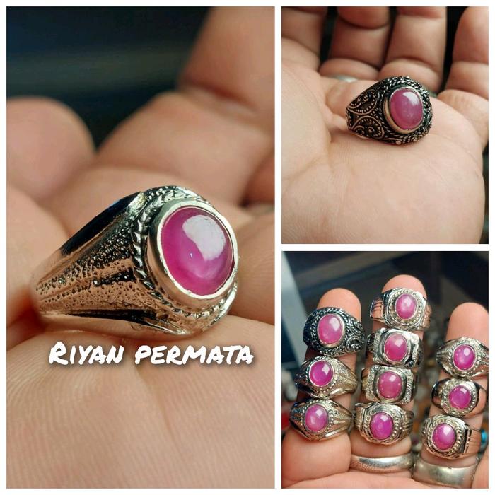Cincin batu permata ruby jhonson nginden patwa/ruby daging merah natural Rings