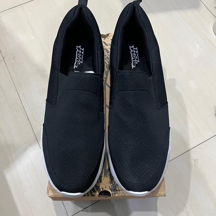 Sepatu Slip On No Fear Comfy Black 100% Original