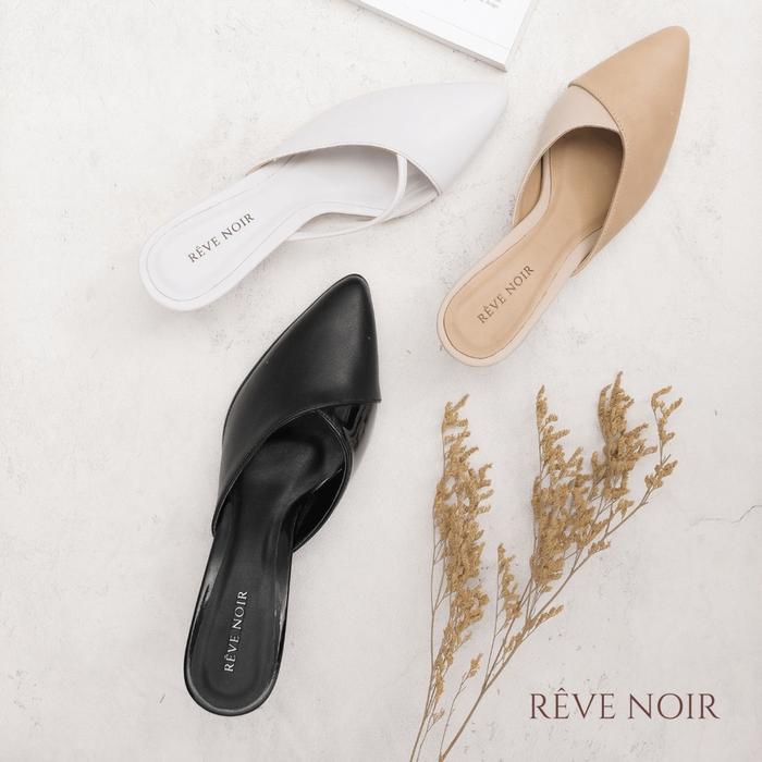 REVE NOIR Ouvert Slip on Heels Wanita Shoes Sendal