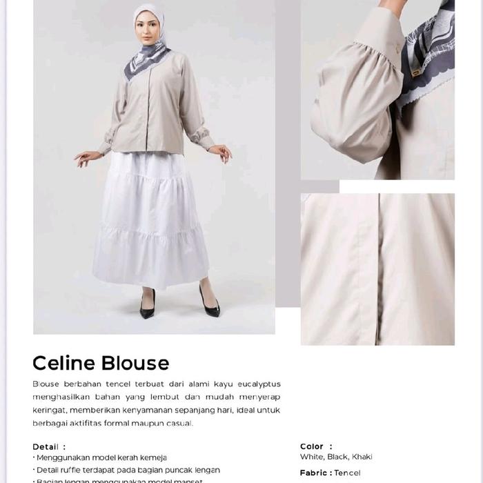 Celine Blouse Wanita Casual Bahan Tencel Eucalyptus Nyaman Serap Keringat Cocok untuk Acara Formal d