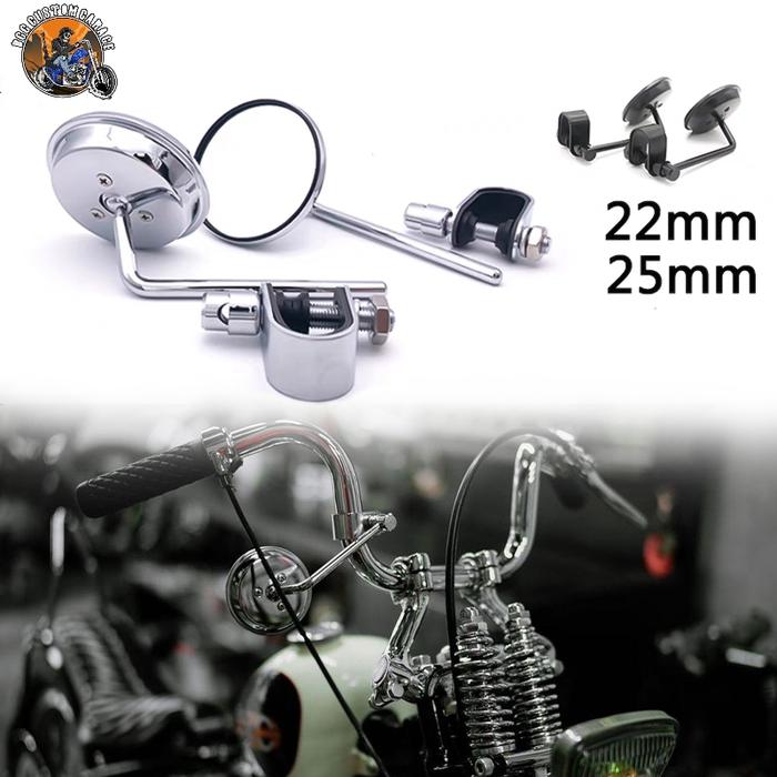 Spion Motor Custom Universal . Spion Retro . Classic . Clamp on Mirror Import . Spion Chopper
