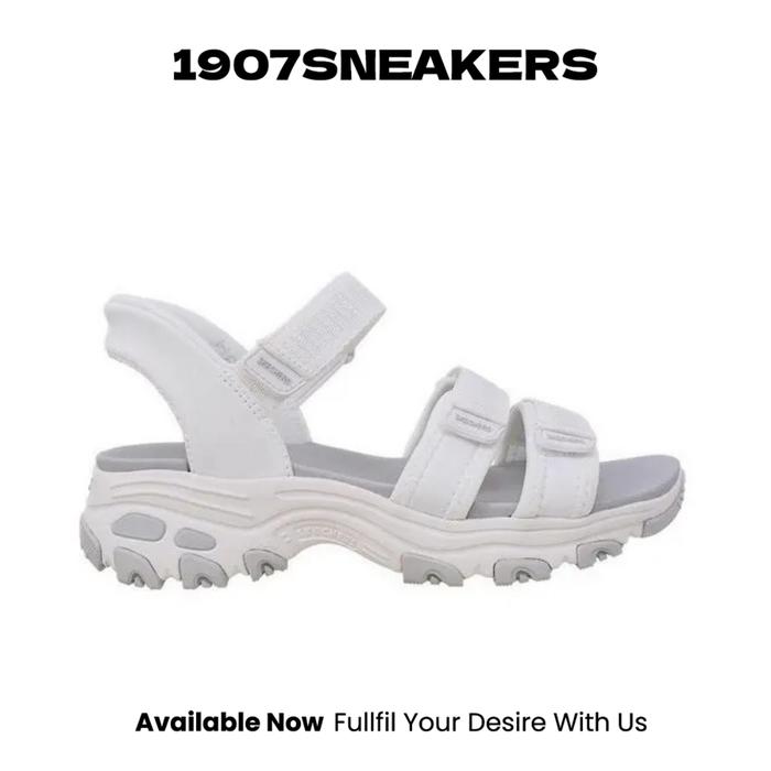 Sepatu Sendal Wanita Skechers D'Lites - White SKE163651WHT