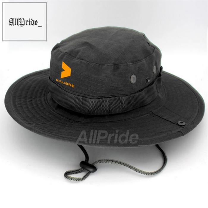 Topi Kalibre Rimba Topi Adventure Gunung Outdoor Camping Hiking Jungle Hat Logo Kalibre
