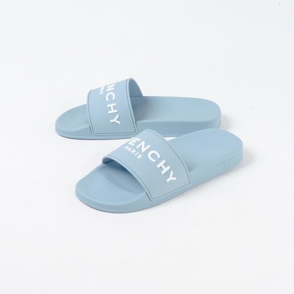 Sandal GIVENCHY LOGO CLASSIC SKY BLUE SLIDE 100% ORIGINAL
