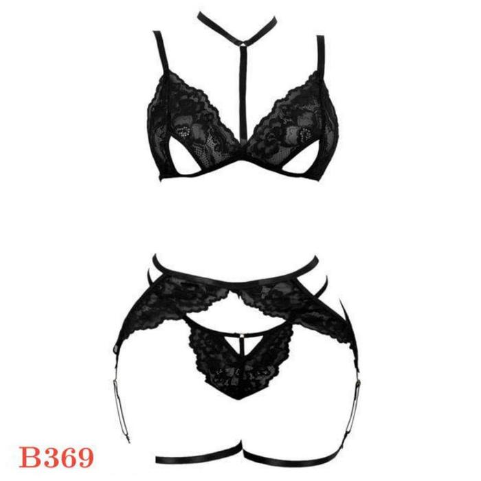 Bra Set Bralette Lingerie Elegan Hitam Premium B369