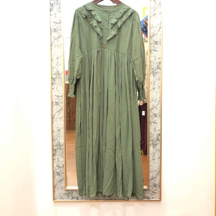 Gamis frilla cruty rimpel Muslim Wanita