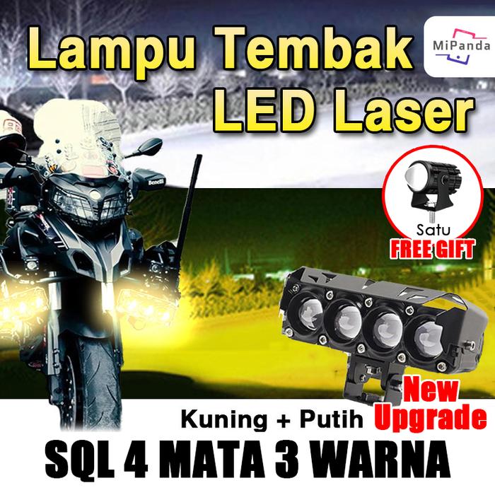 Mipanda Lampu Tembak Laser Foglamp Sql 4 Mata Super Bright Motor Mobil lampu tembak CR7 tanpa Kipas