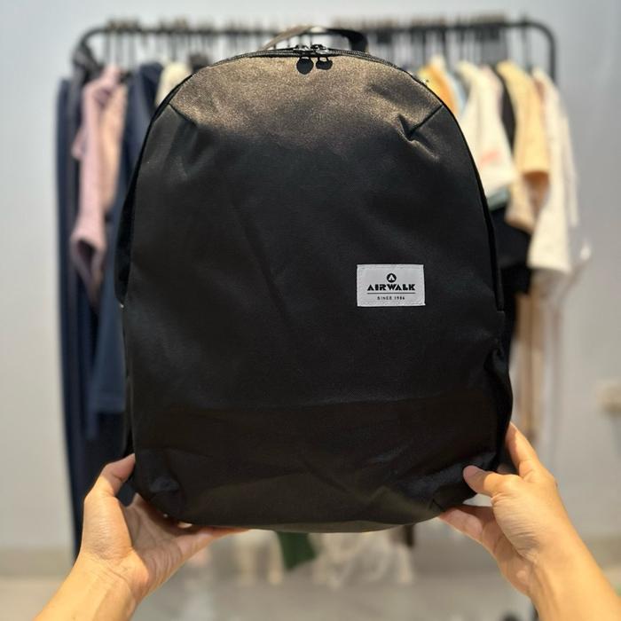 TAS RANSEL AIRWALK UNISEX DELPHY BACKPACK AIWXBP25063B BLACK ORIGINAL AIRWALK