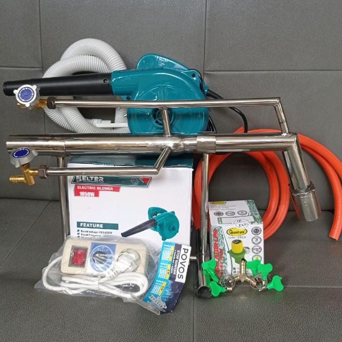 JET BURNER. ALAT BAKAR EMAS LENGKAP(bahan bakar gas lpg + oksigen+ blower)