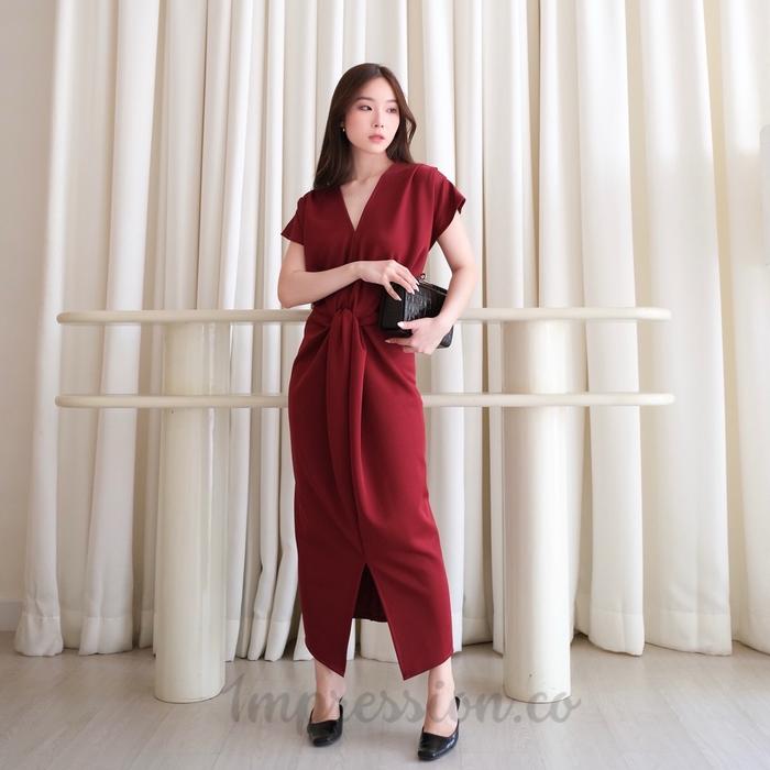 Yuanita Dress Pesta Gaun Kondangan Formal Casual Scuba Wanita Maxi Mewah Elegan