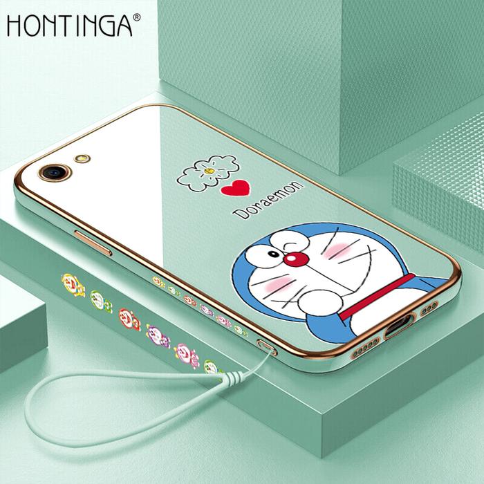 Hontinga Casing Ponsel untuk OPPO A83, Case Telepon Persegi TPU