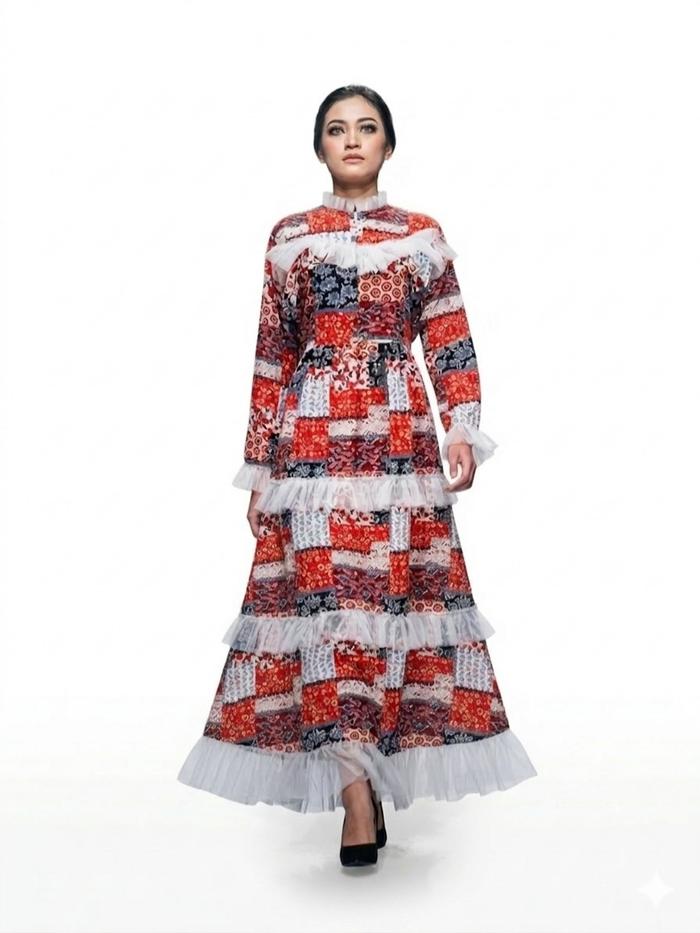 Gamis Batik Patchwork Premium – Model Payung Cantik & Elegan