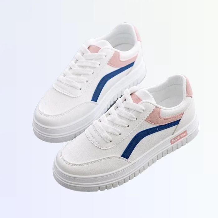 Sepatu Wanita Flat Casual MK Putih Synthetic Leather 3cm High Heels Wedges - Shoes