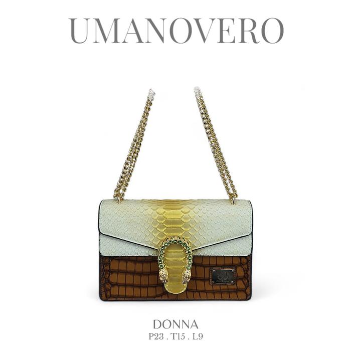 Tas Slempang & Shoulder UmanoVero Donna Croco Glossy - Kulit Sapi 80% Awet
