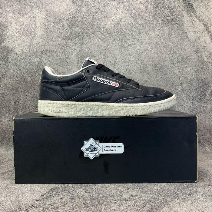 Sepatu Second Casual Reebok Club C 85 SO 'Black' Size 41 insole 26,5 cm Original Guarantee 100%