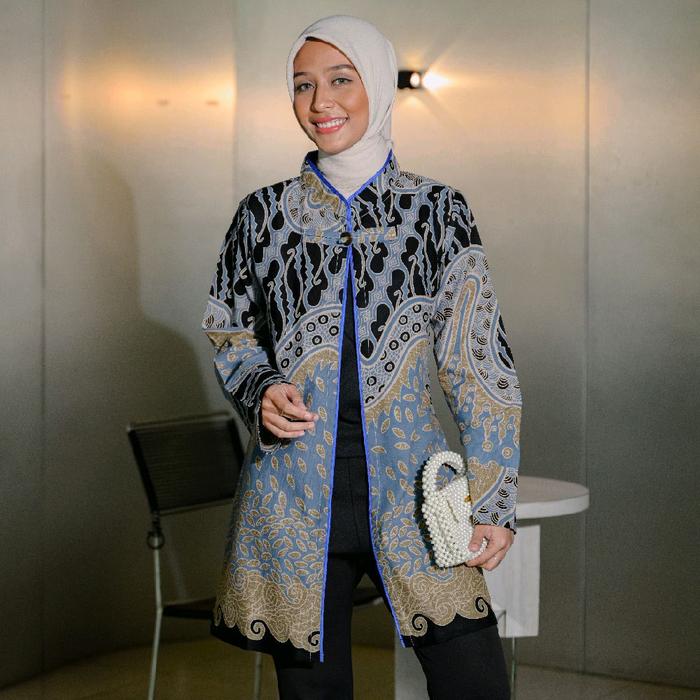 BATIK MOTIF AVIJANA PAKAI LAPIS TRIKOT DEWASA ATASAN BATIK SOLO PREMIUM OTHER Katun Wanita Panjang