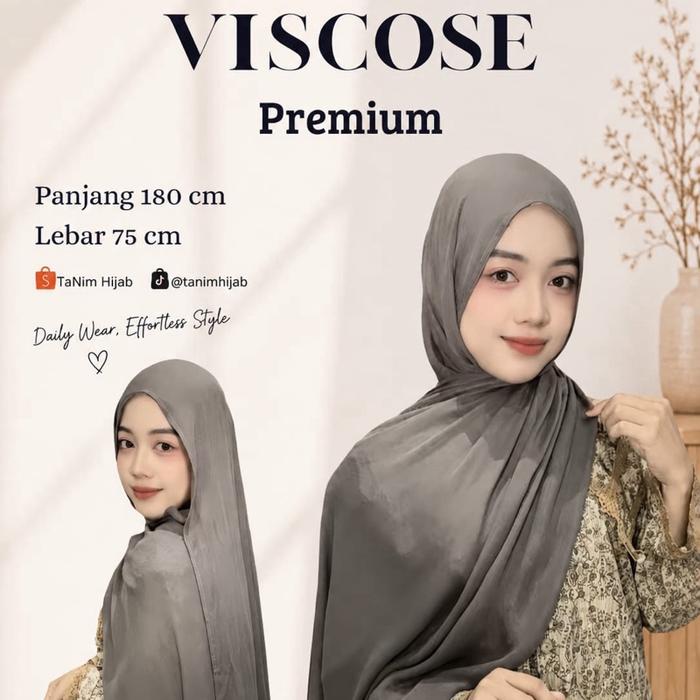 TaNim Hijab Pashmina Viscose Premium 180cm x 75cm Bahan Lembut Adem Nyaman untuk Aktivitas Sehari-ha