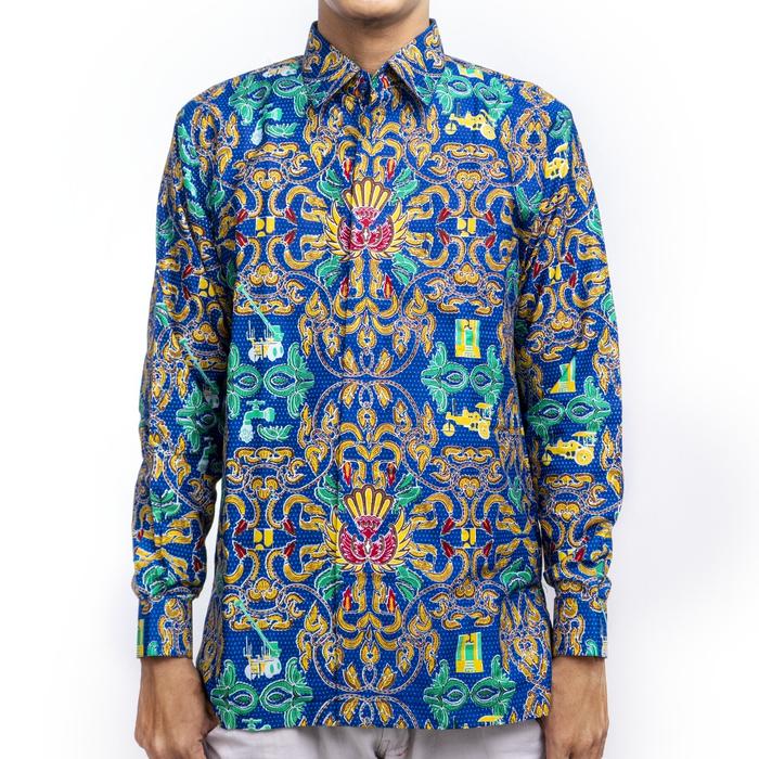 Batik Trusmi Hafiyan Official Seragam Kemeja Batik Pria Lengan Panjang PUPR Motif Batik Kementrian P