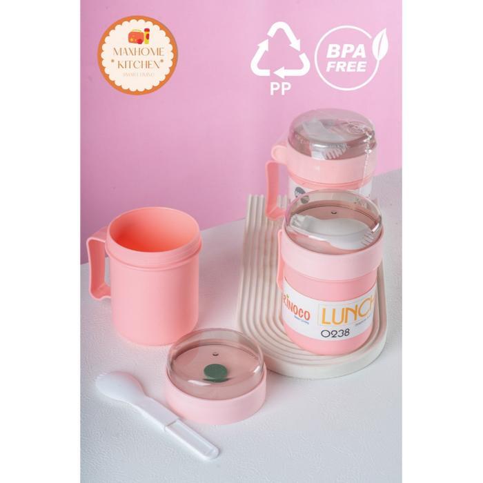 Gelas Mug Soup MultiFungsi OR-0238 Free Sendok Anti Tumpah 500 ML