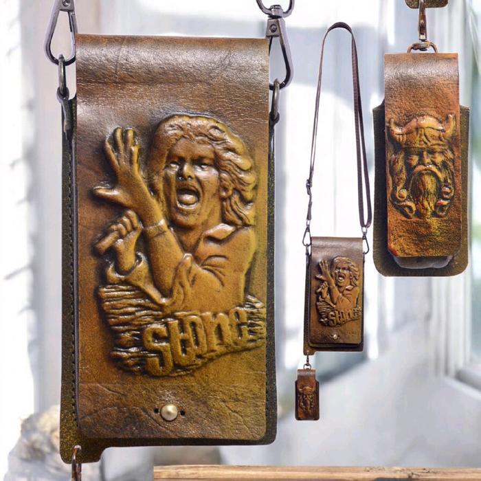 Tas Pinggang HP Kulit Asli motif mick Jagger - Tas Selempang dan Sabuk Multifungsi dengan Desain Un