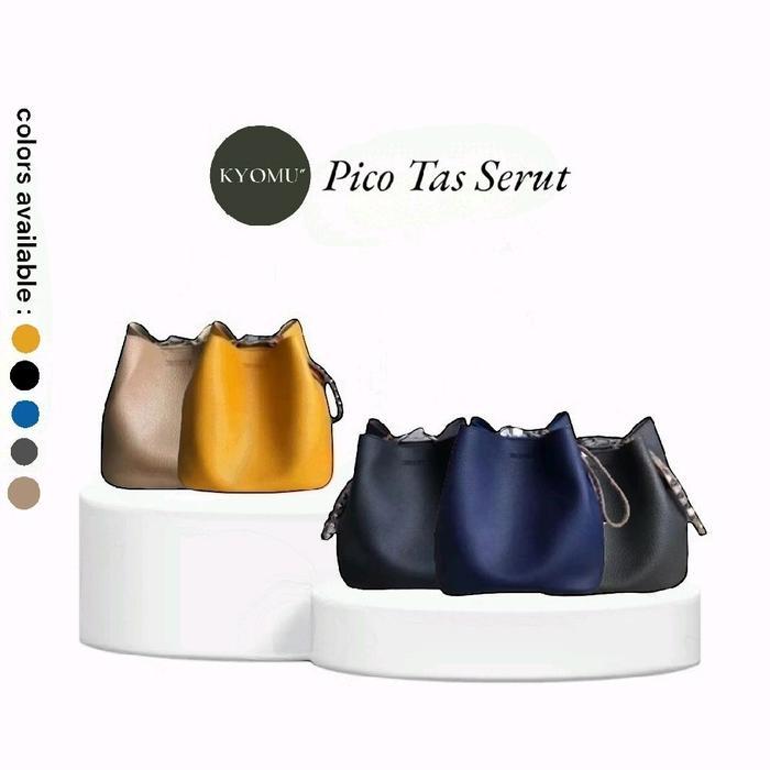 KYOMU" Tas Wanita Slingbag Tas Model Serut Selempang Pico Bag Dengan Strap Kulit Ular Free Box
