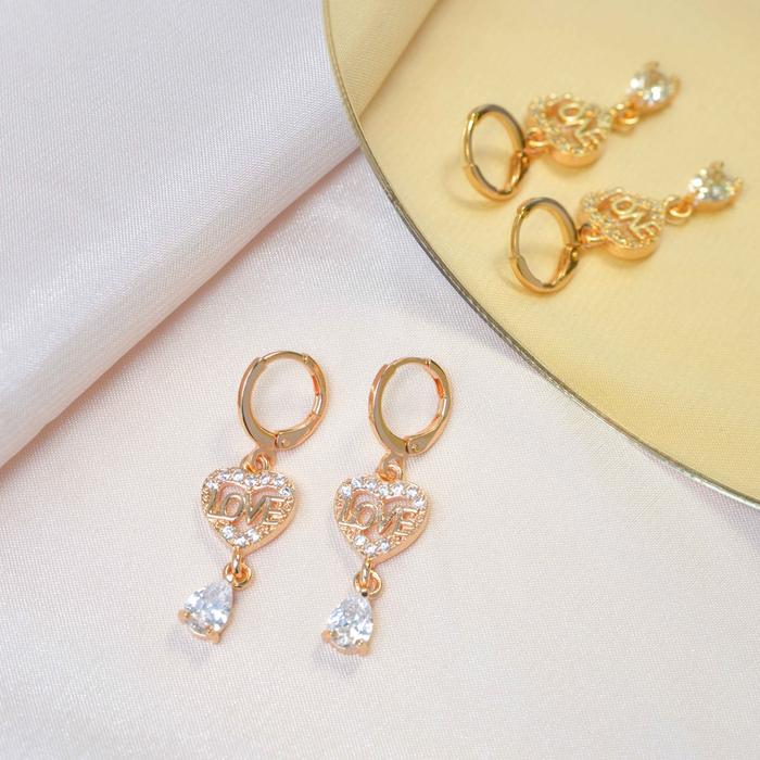 COD Anting Cinta Murah Anting Wanita Emas Muda Dewasa D197 Earrings titanium
