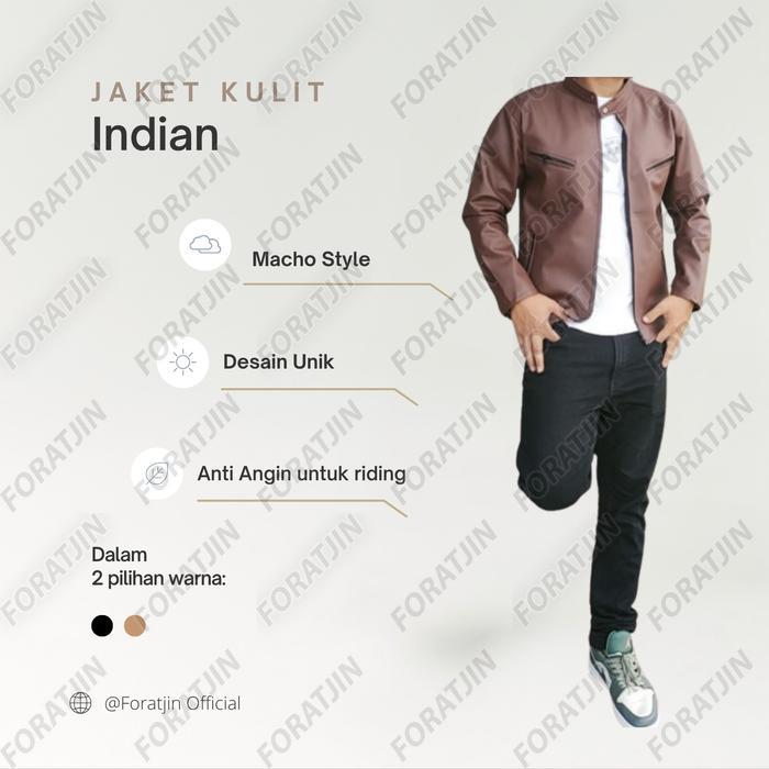 Foratjin - Jaket Kulit Garut Bordir Belakang Indian Exclusive Foratjin