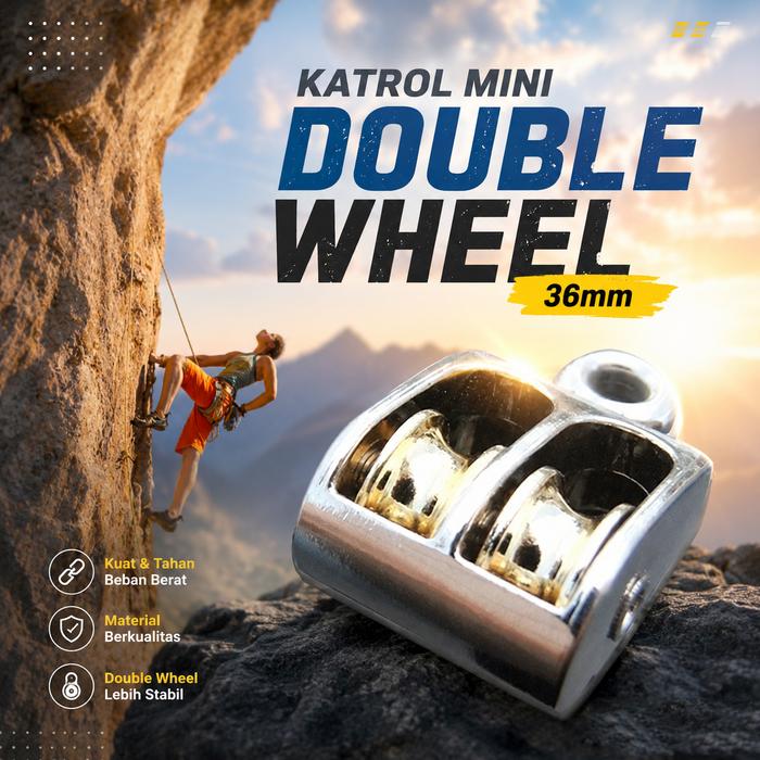 Mtos Mall | Katrol Mini Pulley | Katrol Double Wheel | Kerekan Swivel 36mm