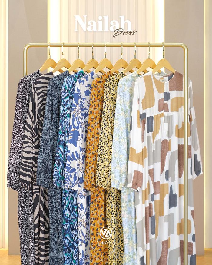 [VHIANA] NAILAH DRESS // New by Vhiana Muslim Wanita Gamis Rayon Dewasa