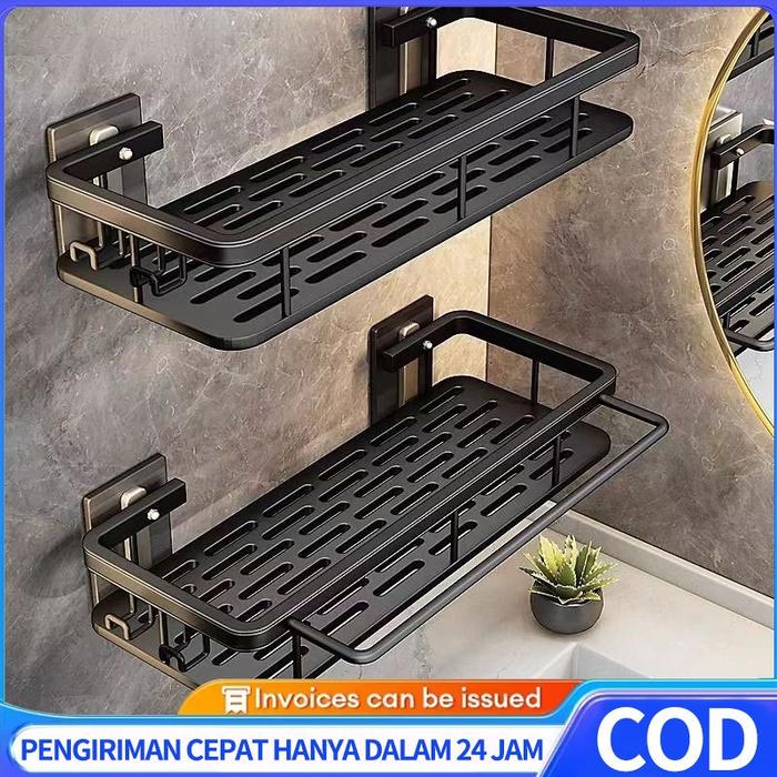Rak Kamar Mandi Sudut Stainless Rak Gantung Sabun Multifungsi Steel Anti Karat Rak Tempel Dinding Te