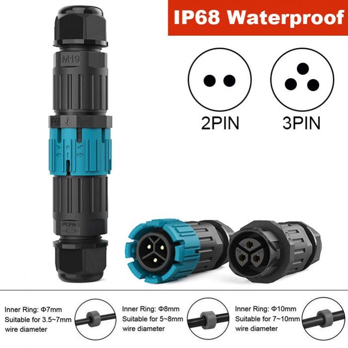 Locking Type Waterproof Connector IP68 2Pin 3Pin Wire Electrical