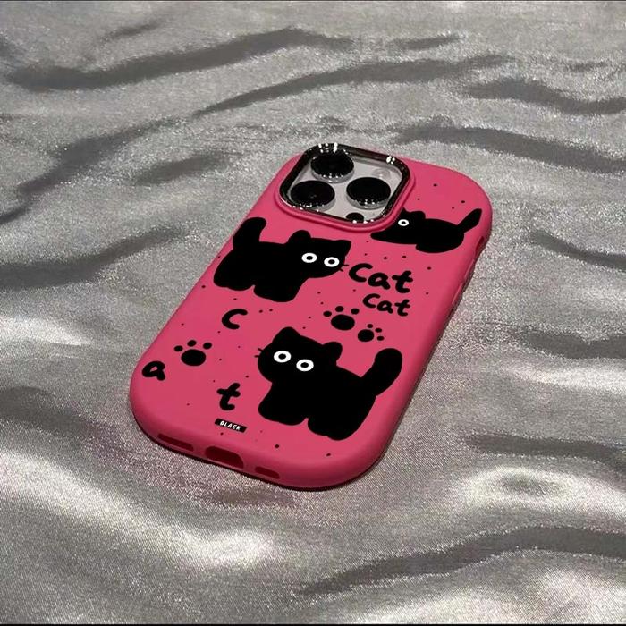 CasingLucky Softcase silikon Casing Kartun Unik Lucu Kucing Untuk iPhone 11 PRO MAX 12 PRO MAX 13 PR