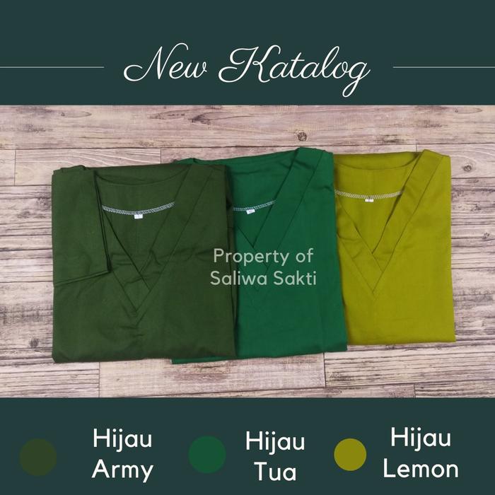 Baju Ok Medis Warna Hijau Army | Hijau Tua | Hijau Lemon Baju Bedah Scrub Lengan Panjang dan Lengan 