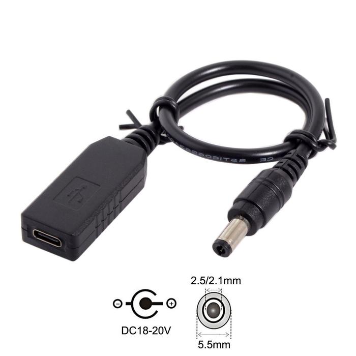 CY USB 3.1 Type C USB-C to DC 20V 5.5 2.5mm & 2.1mm Power Plug PD